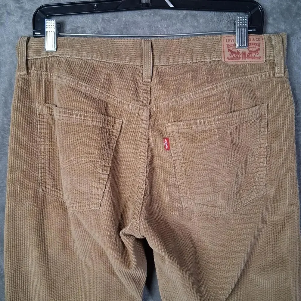 Levis Straight Corduroy Pnt‎ Mens 30x30 Tan Brown 5 Pockets Preppy Inseam 29
